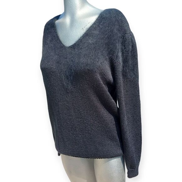 Franco Valeri Vintage Black VNeck Sweater Small - Picture 1 of 9